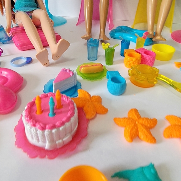 Vintage BARBIE WEE 3 FRIENDS POOL And Patio PARTY PLAYSET MATTEL 2004 - Picture 11 of 15